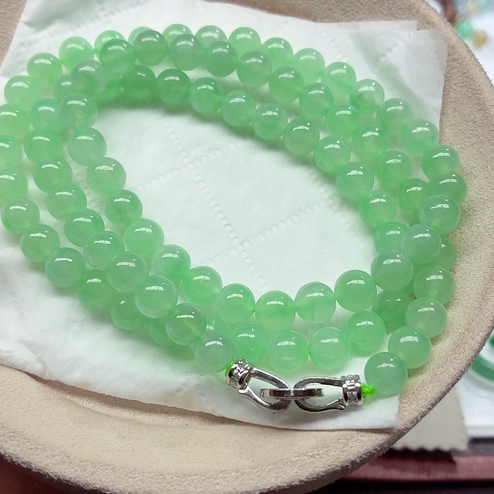 翡翠未镶嵌手链天然缅甸翡翠A货卡7