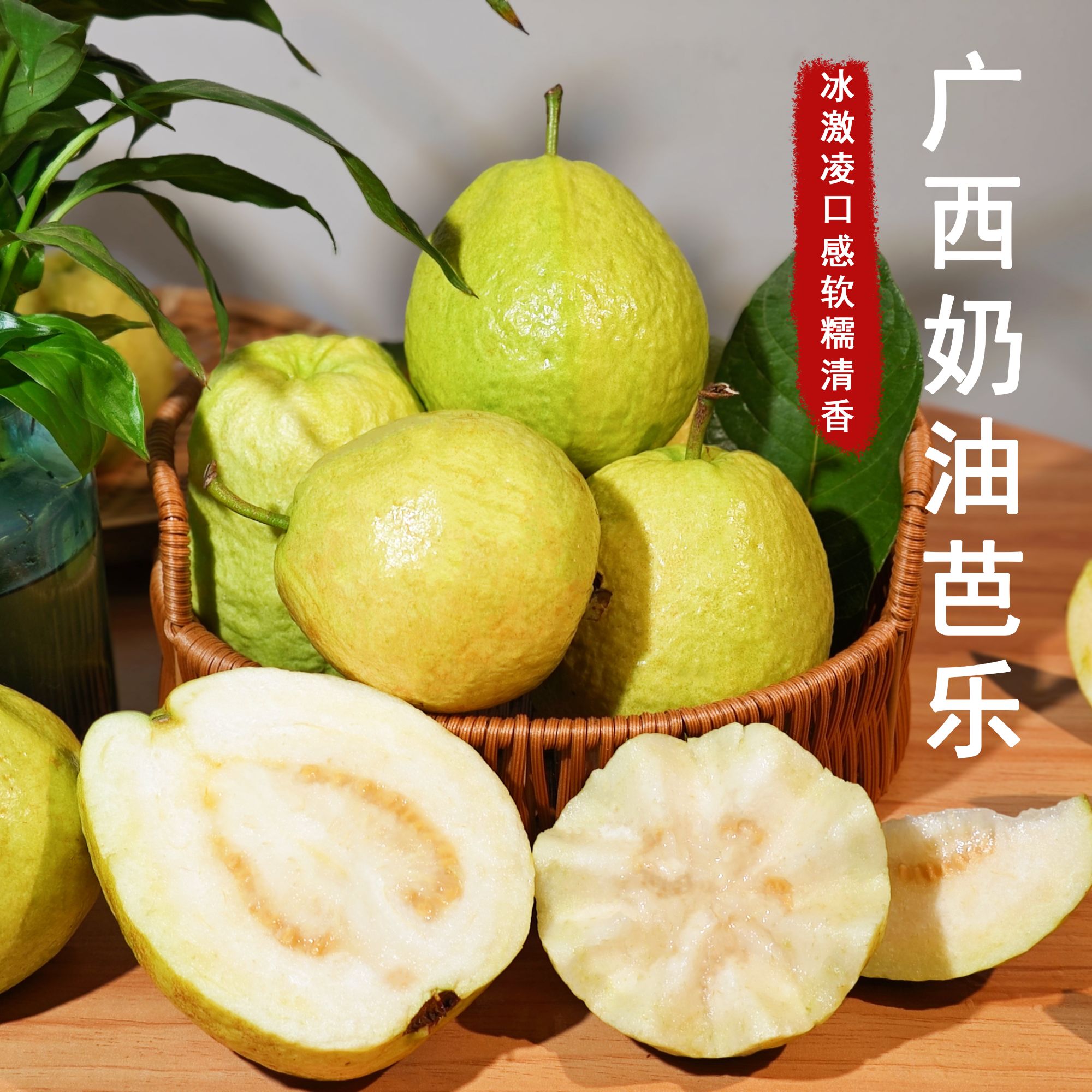 广西白心芭乐番石榴水果5斤新鲜当季珍珠白肉土巴乐整箱包邮