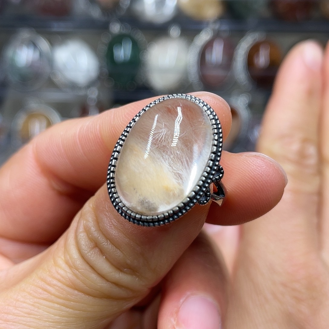 【闪购商品】水晶珠宝半成品银S925镶嵌戒指