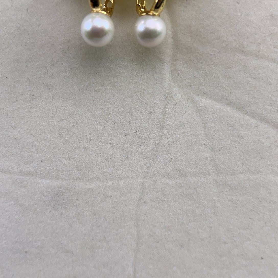 淡水珍珠银S925镶嵌耳饰10-11