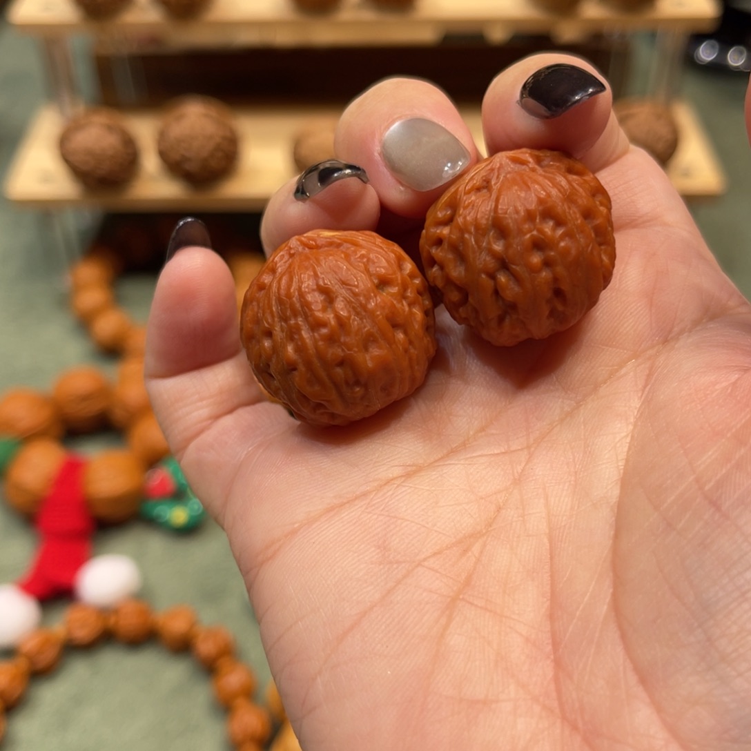 文玩核桃把件橘皮小门墩