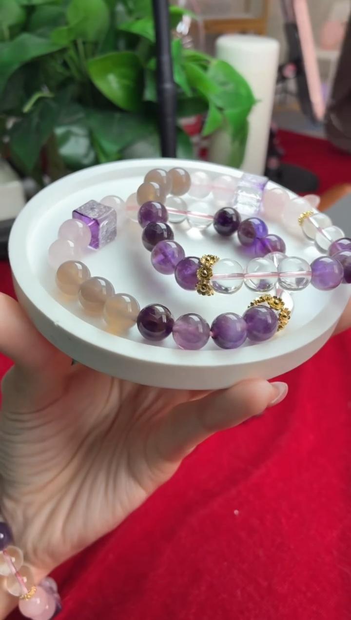 【胖胖推荐】天然紫水晶琉璃手串-多样性发一件-
