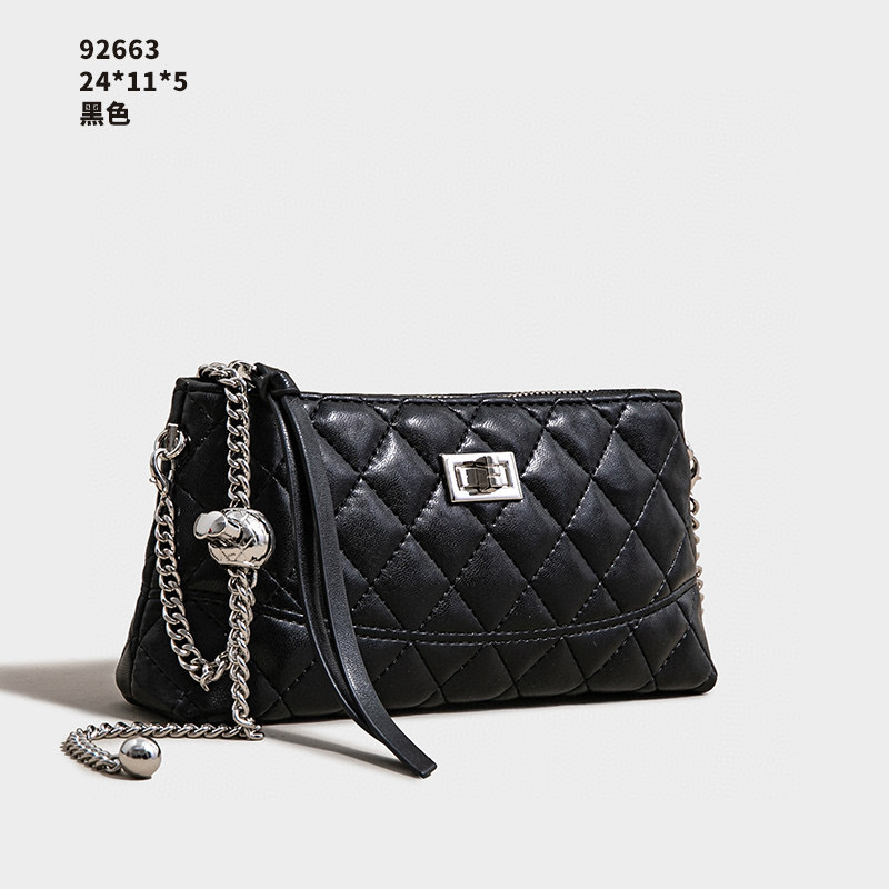 【Elin定制】女士潮流时尚经典气质手拎单肩包SK-92663-黑色