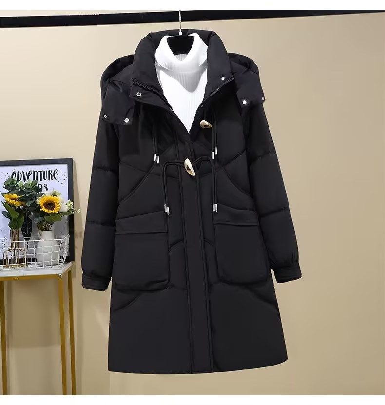 【双流恒宣】403050时尚中长款百搭冬季棉衣外套连帽宽松