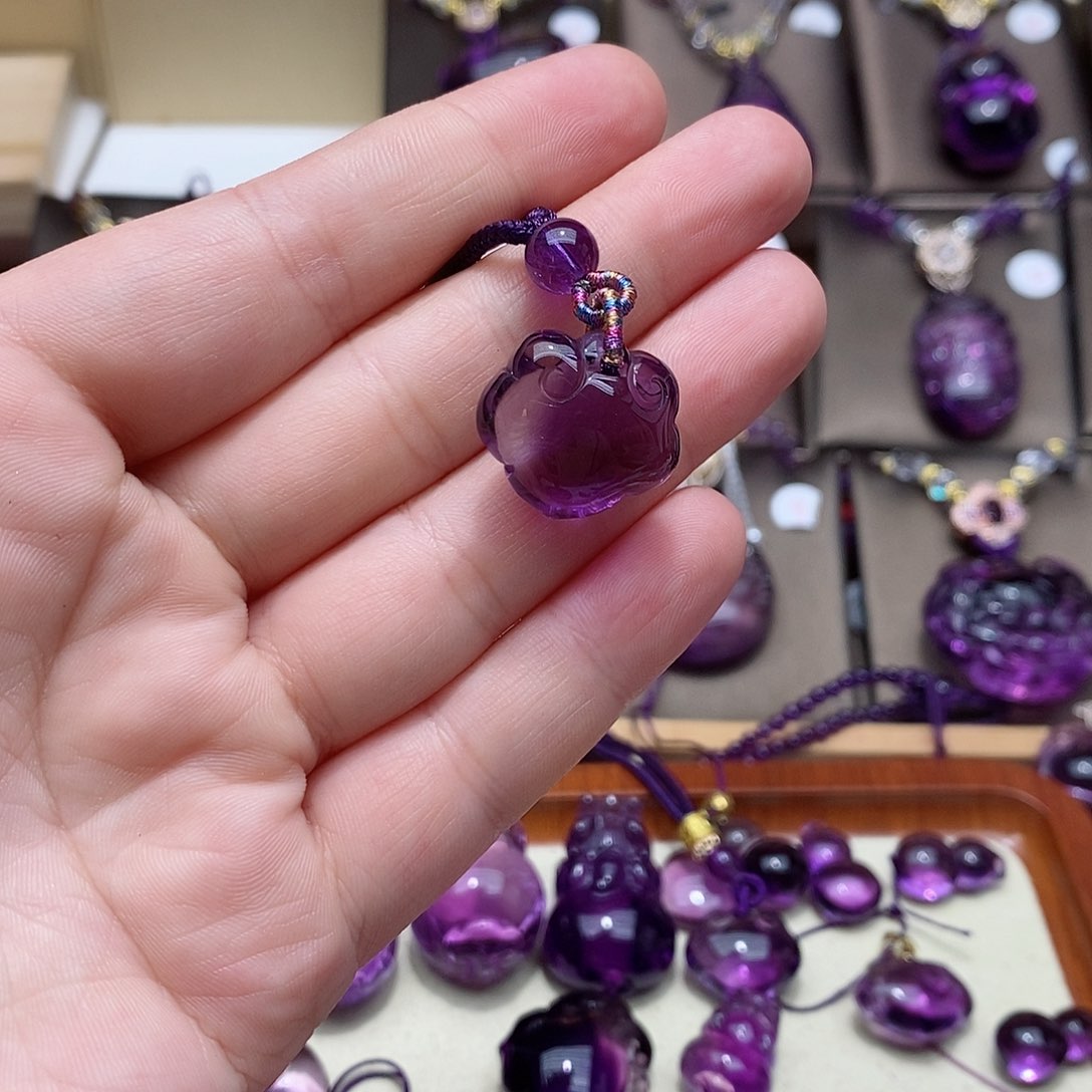 紫晶紫水晶吊坠未镶嵌西****a紫水晶吊坠