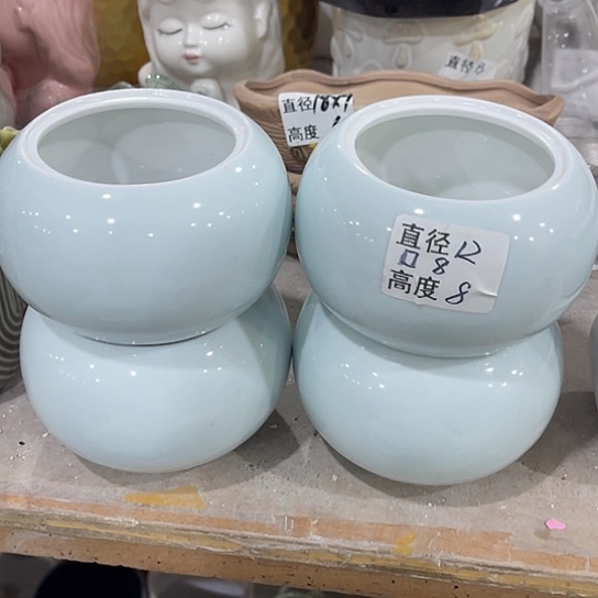 多肉绿植陶瓷花盆9.9包邮，有孔