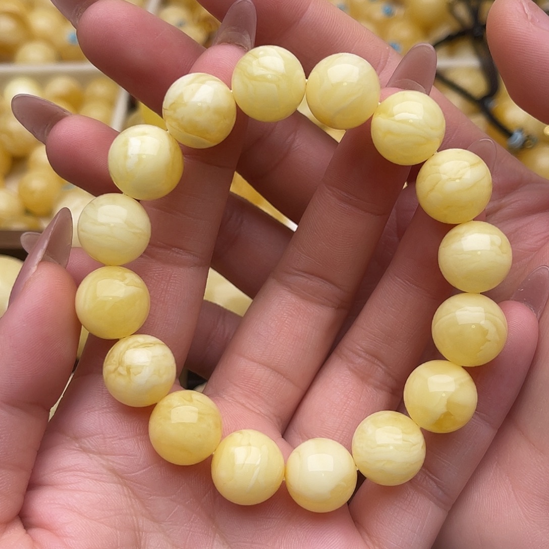 蜜蜡未镶嵌裸石蜜蜡手串卡十三虎皮纹