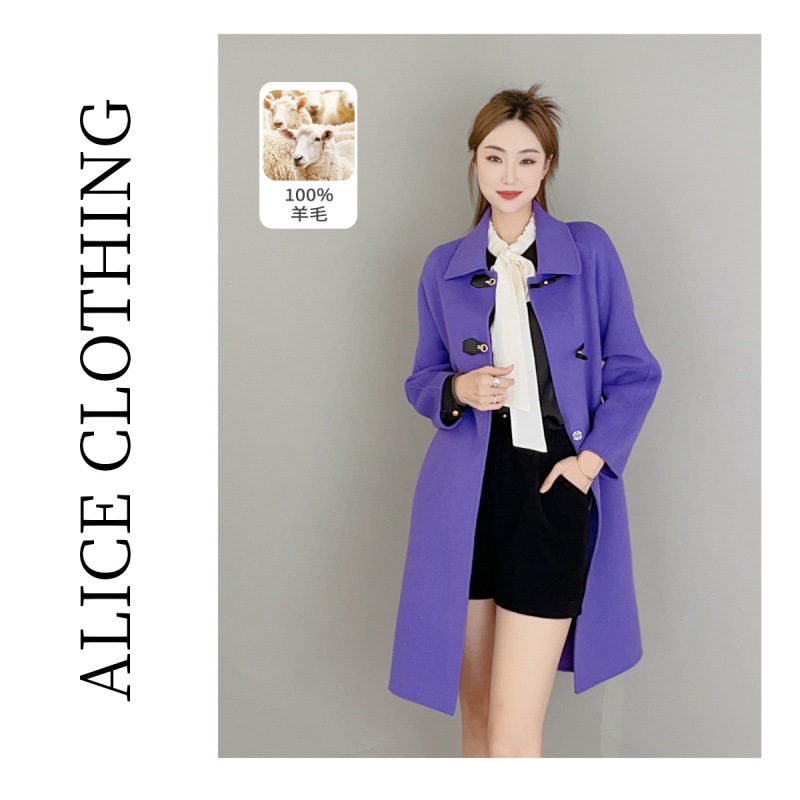 5 ALICE “浓烈冬日”澳毛大衣皮质袢扣 软糯靓丽 S2135625Tr