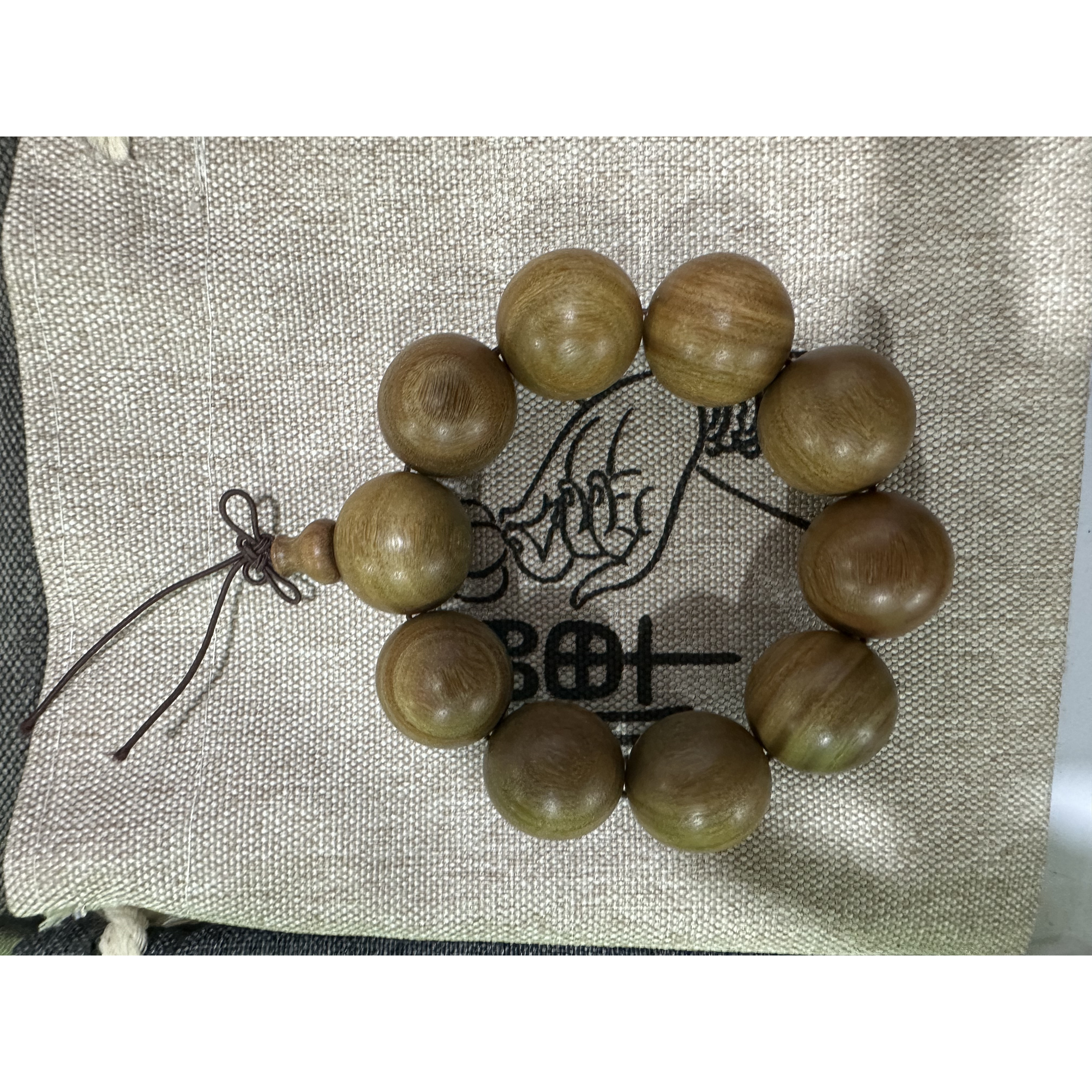 绿檀佛珠单圈手串卡25 无礼盒 548