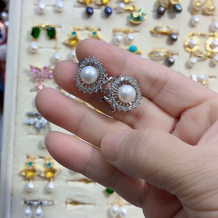 小***妈耳饰合金淡水珍珠