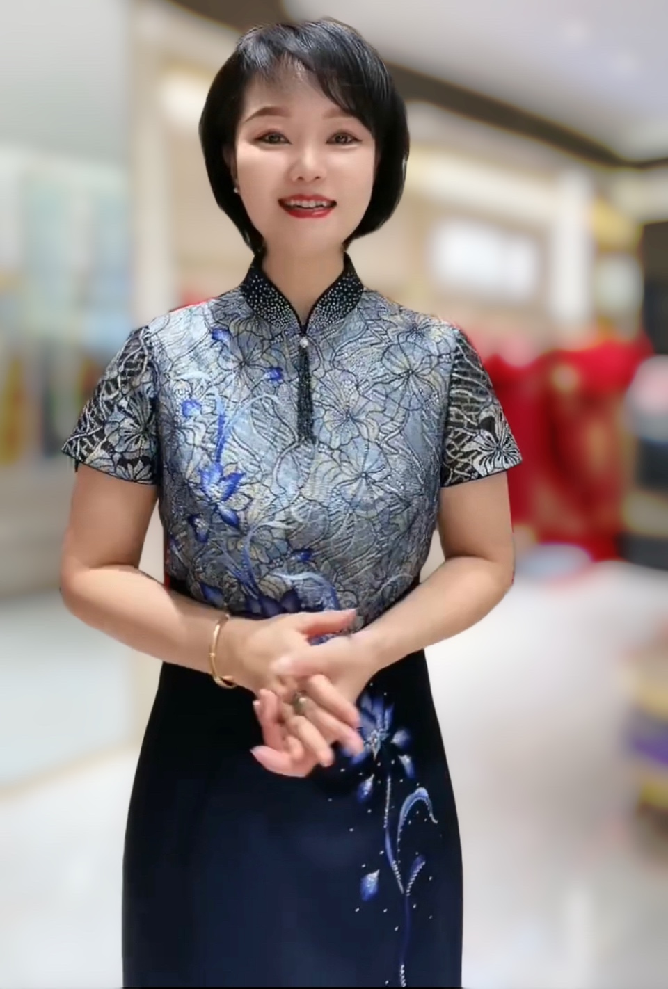 12057朱紫褕气质款妈妈婚宴旗袍礼服敬酒服175码专拍