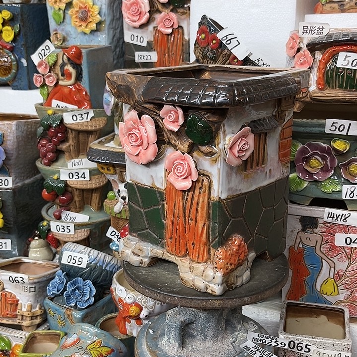 粗陶材质多肉花盆