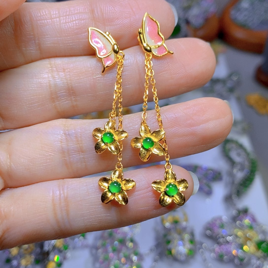 翡翠颈饰银S925镶嵌天然翡翠