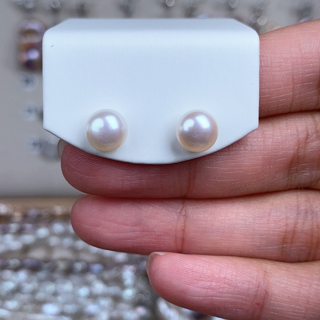 淡水珍珠耳饰银S925镶嵌s****俊