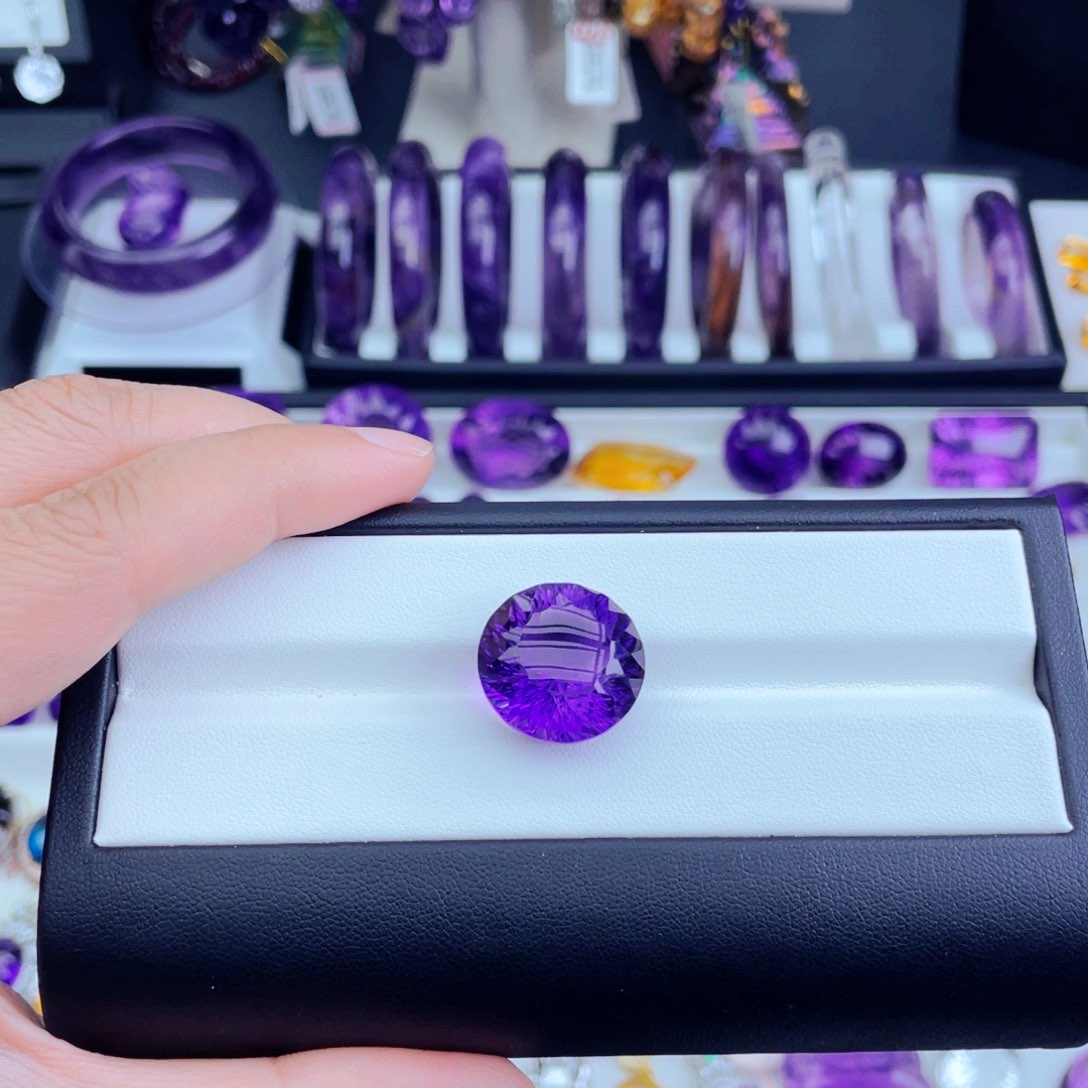 水晶工厂精品定制天然紫水晶裸石未镶嵌