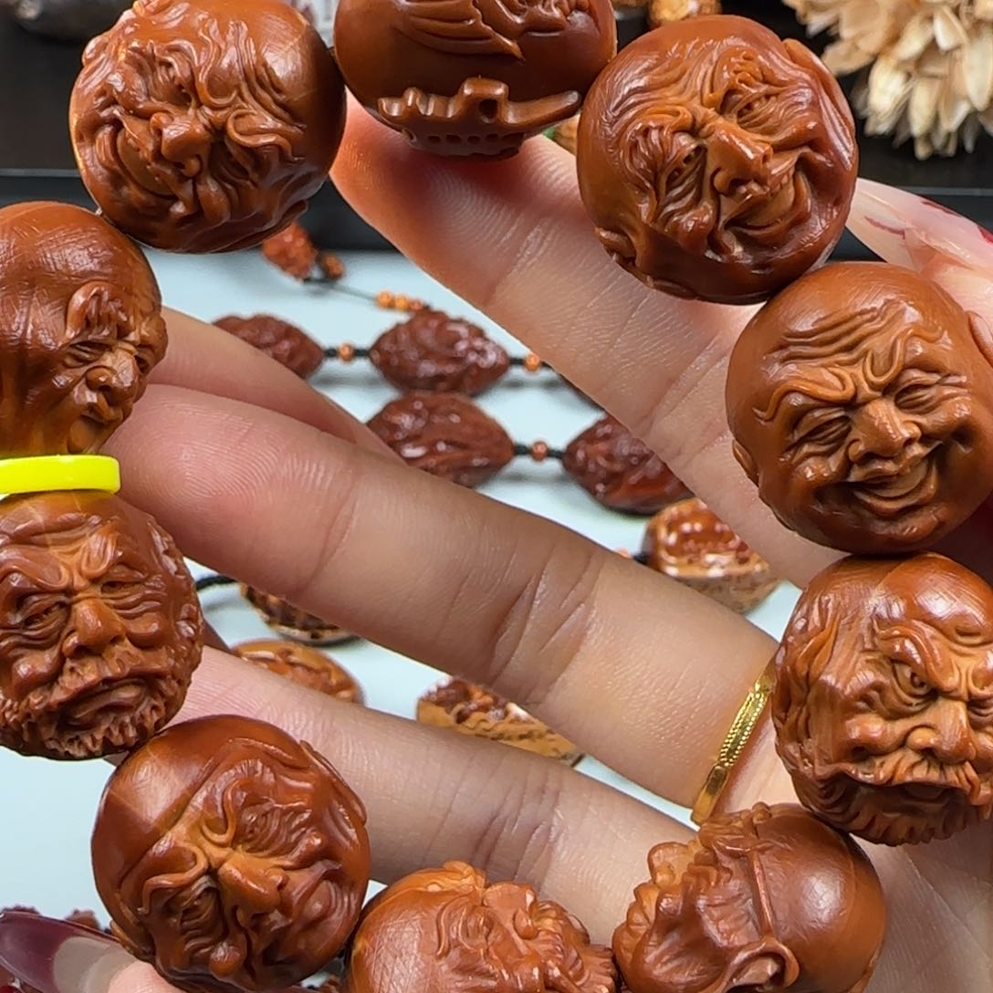 橄榄核手串/手链尺寸2.1铁核写实罗汉手串