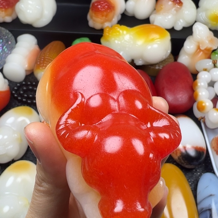 新疆戈壁五彩石金丝