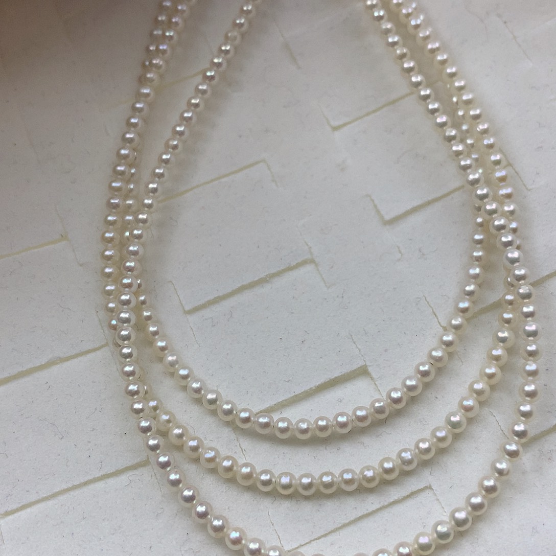 淡水珍珠3mm未镶嵌x16项链