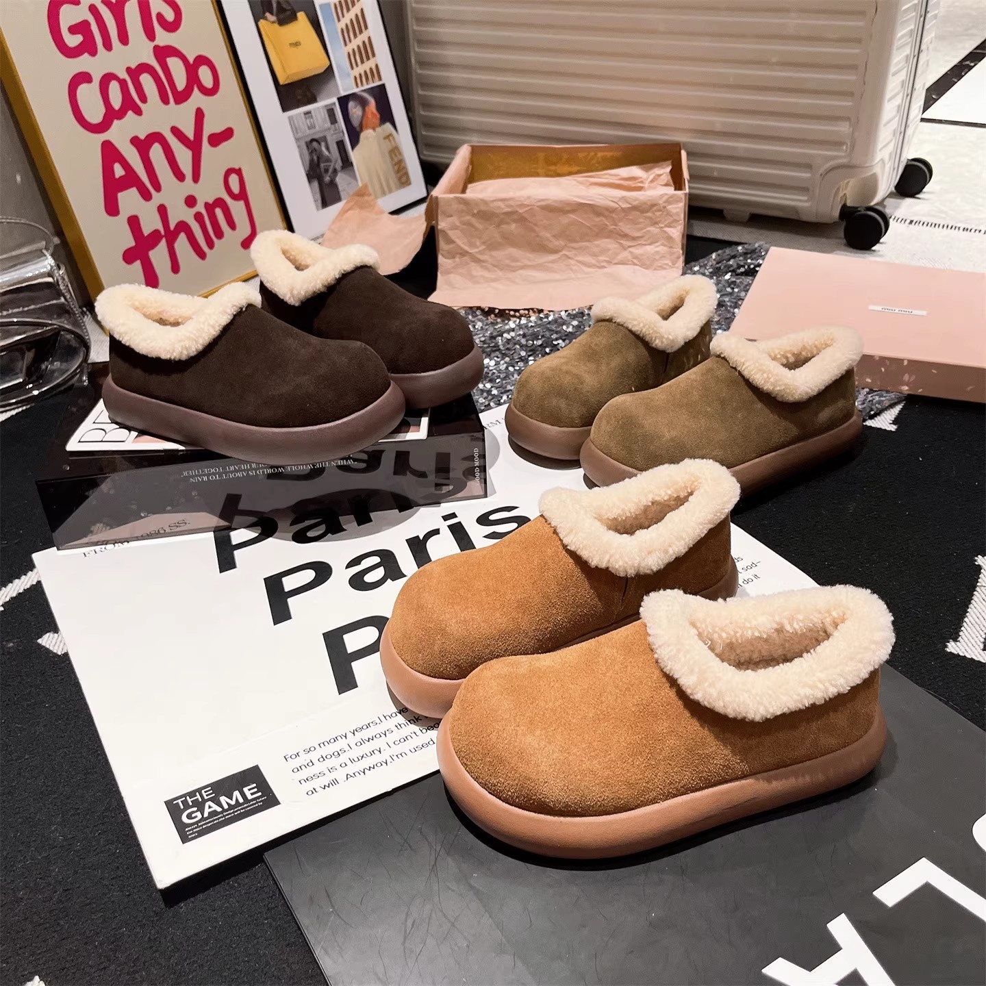 【现货+运费险】防水小土豆雪地靴防滑懒人一脚蹬厚底加绒棉鞋