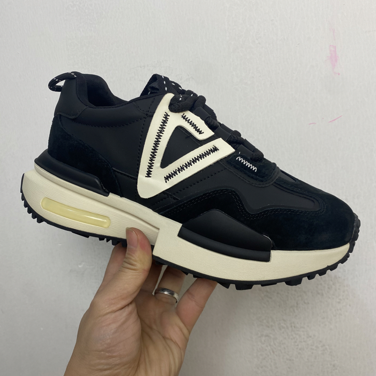 小吴真皮女鞋 牛巴戈撞色拼接阿甘鞋5579