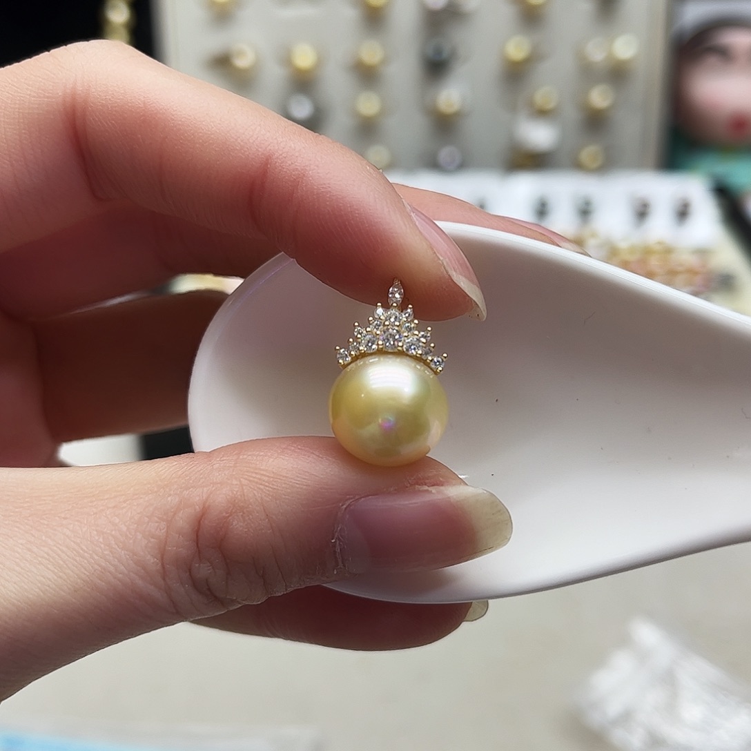 海水珍珠银S925镶嵌颈饰