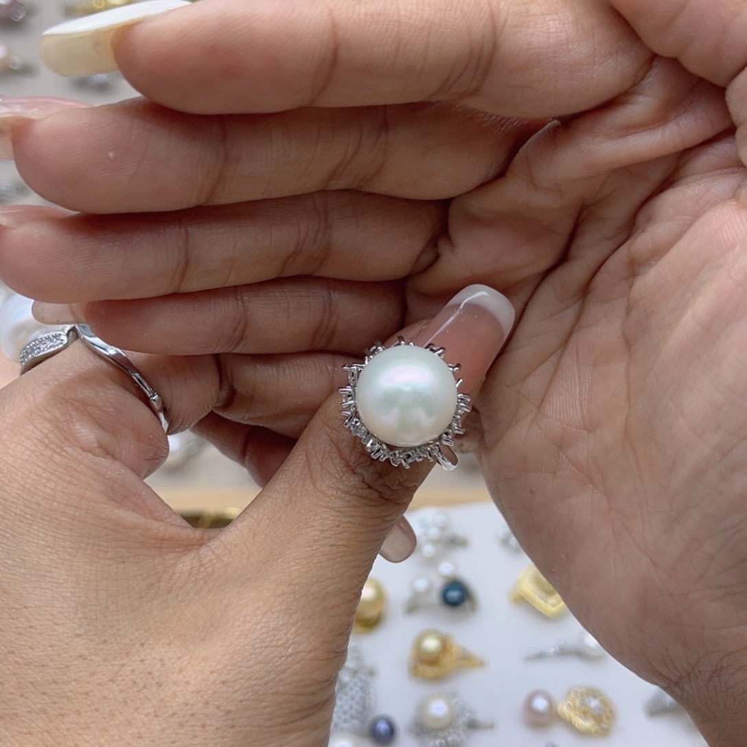 ****星戒指淡水珍珠合金