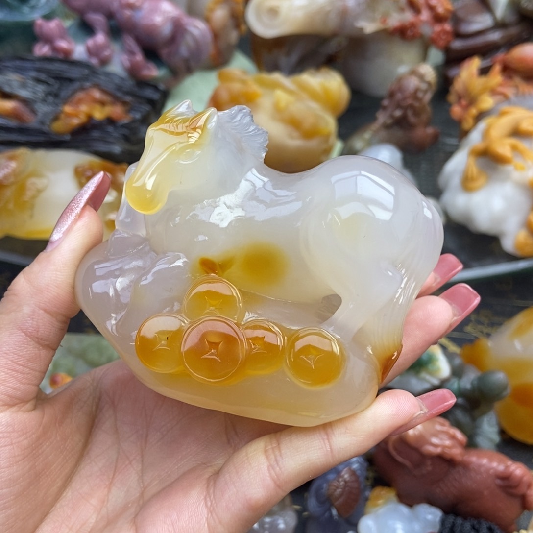 玛瑙/玉髓挂件未镶嵌¥***@