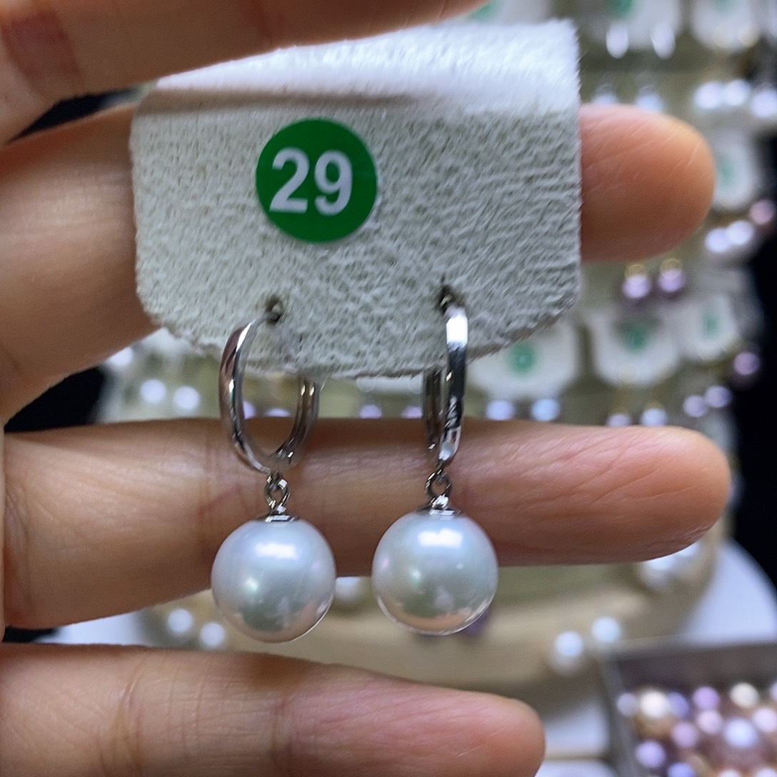 淡水珍珠耳饰银S925镶嵌