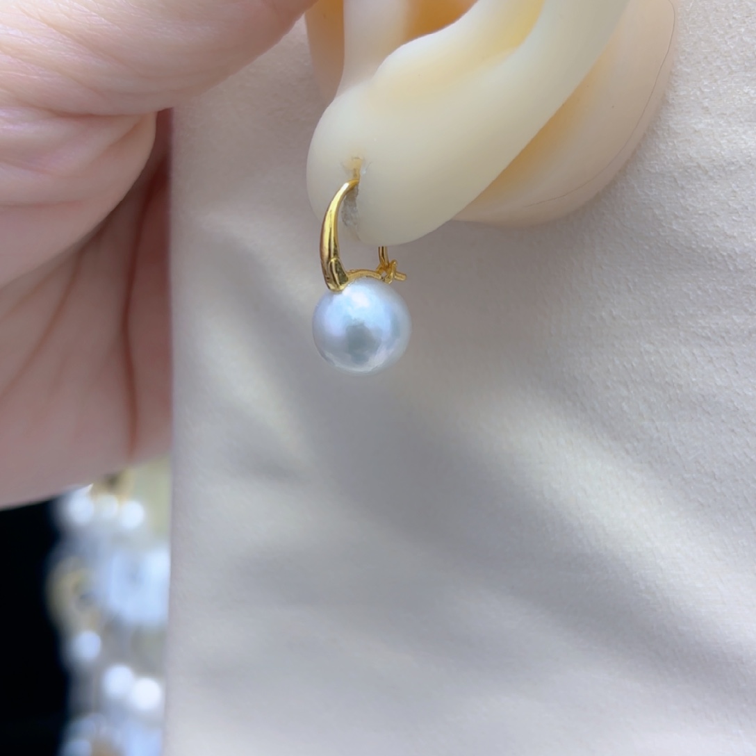 淡水珍珠耳饰银S925镶嵌