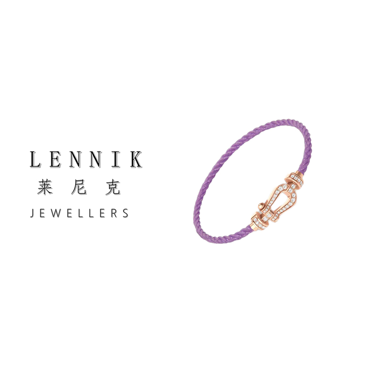 合金合成锆石手链  lennik/lennik-轻奢百搭紫色马蹄扣手链