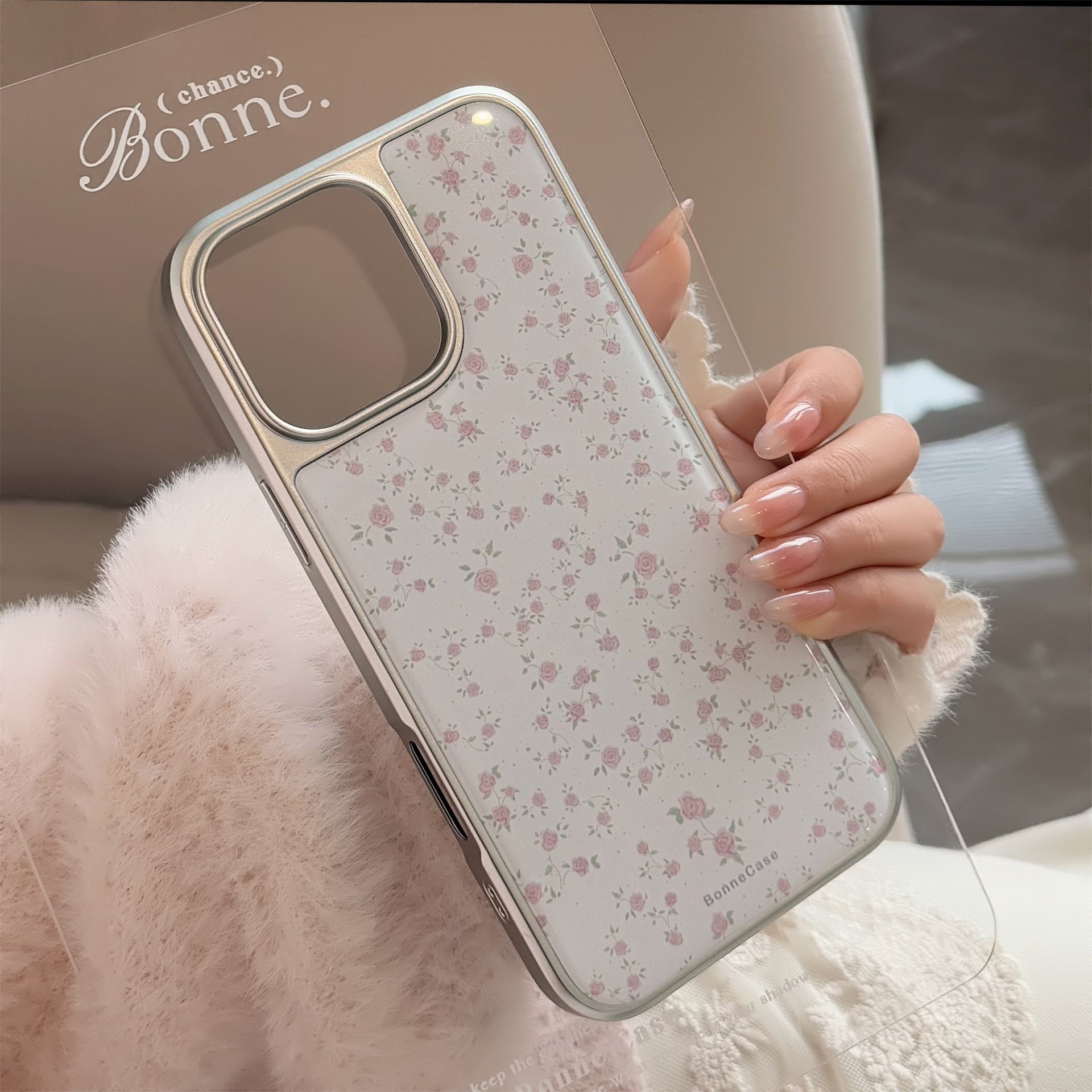 新款适用苹果16pro小米15荣耀reno14华为nova13玫瑰花高端手机壳x