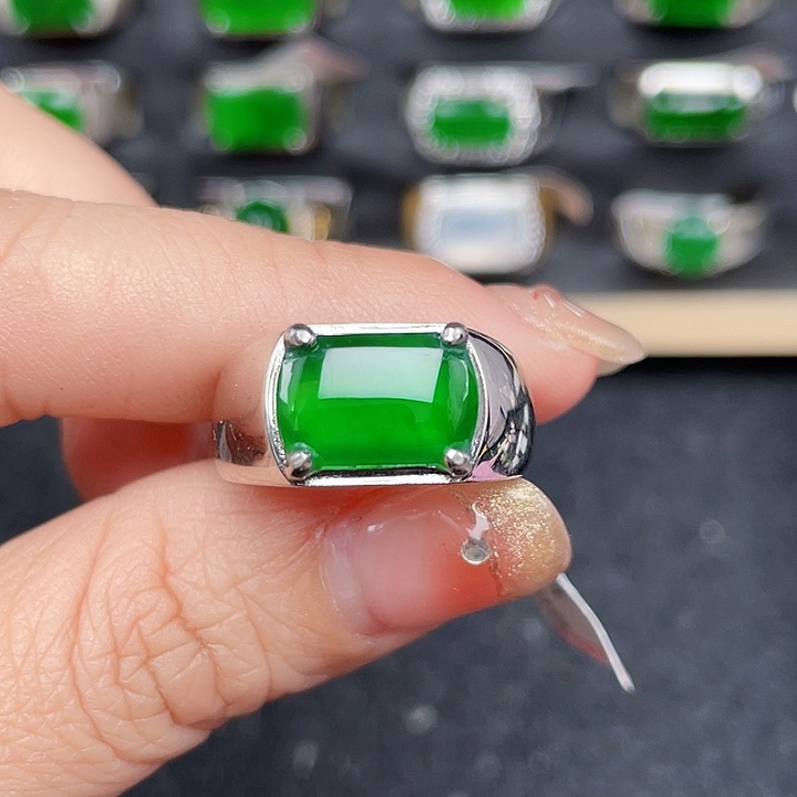 翡翠戒指银S925镶嵌西*歌编号2769没运费险