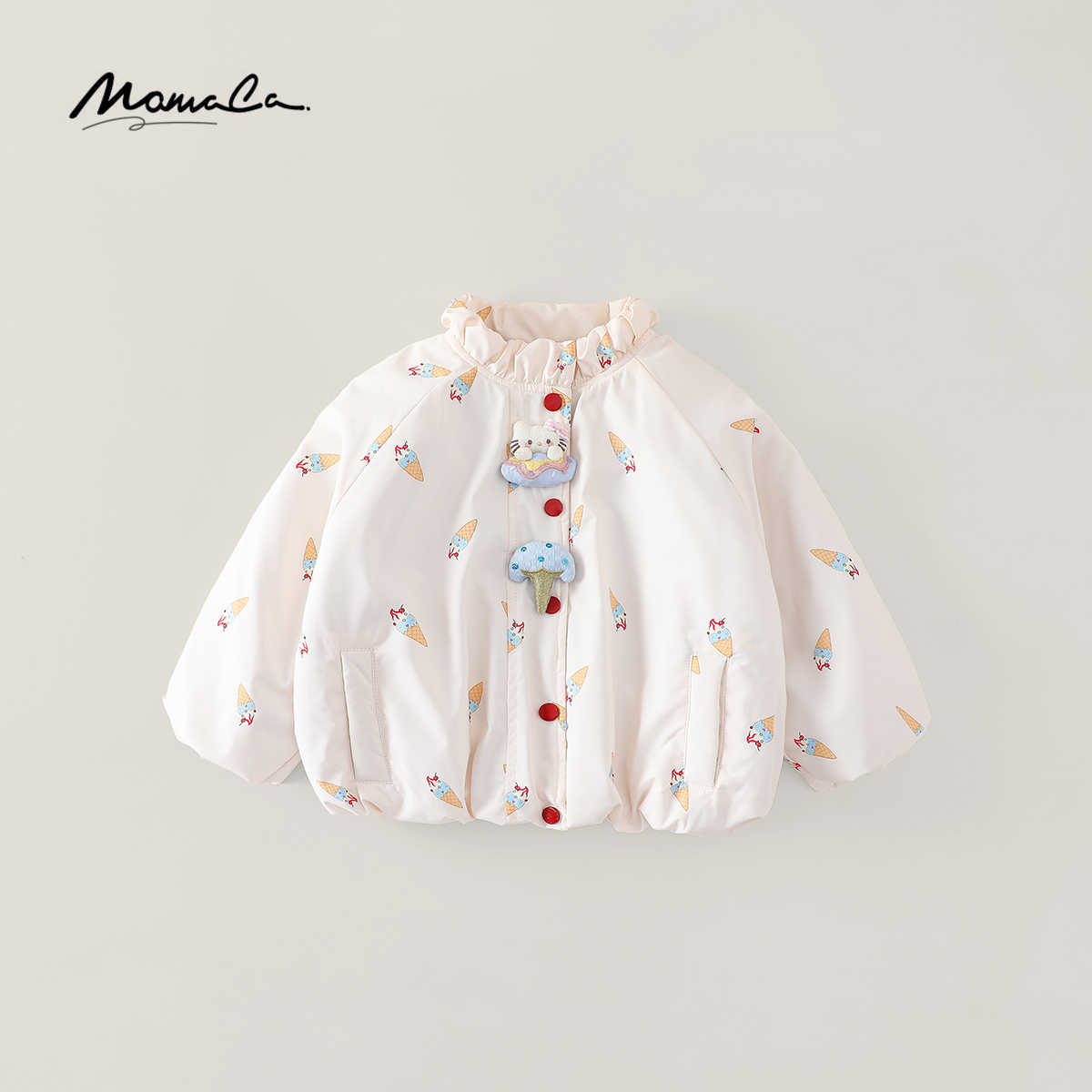 MOMOCO冬季2025新款女童洋气可爱卡通加厚棉服外套77830138009