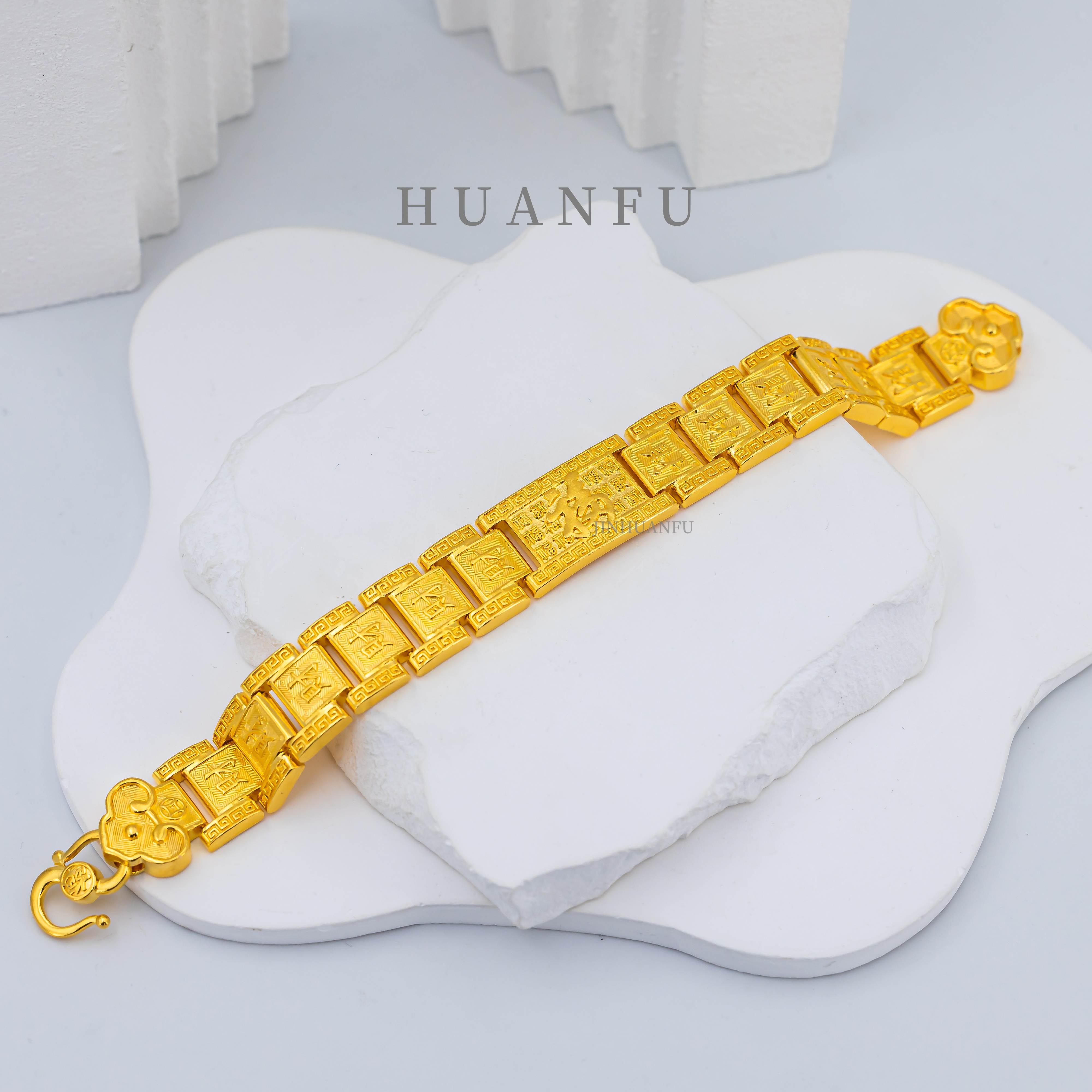 足银手链 福字手表手链  气质轻奢大气手表链