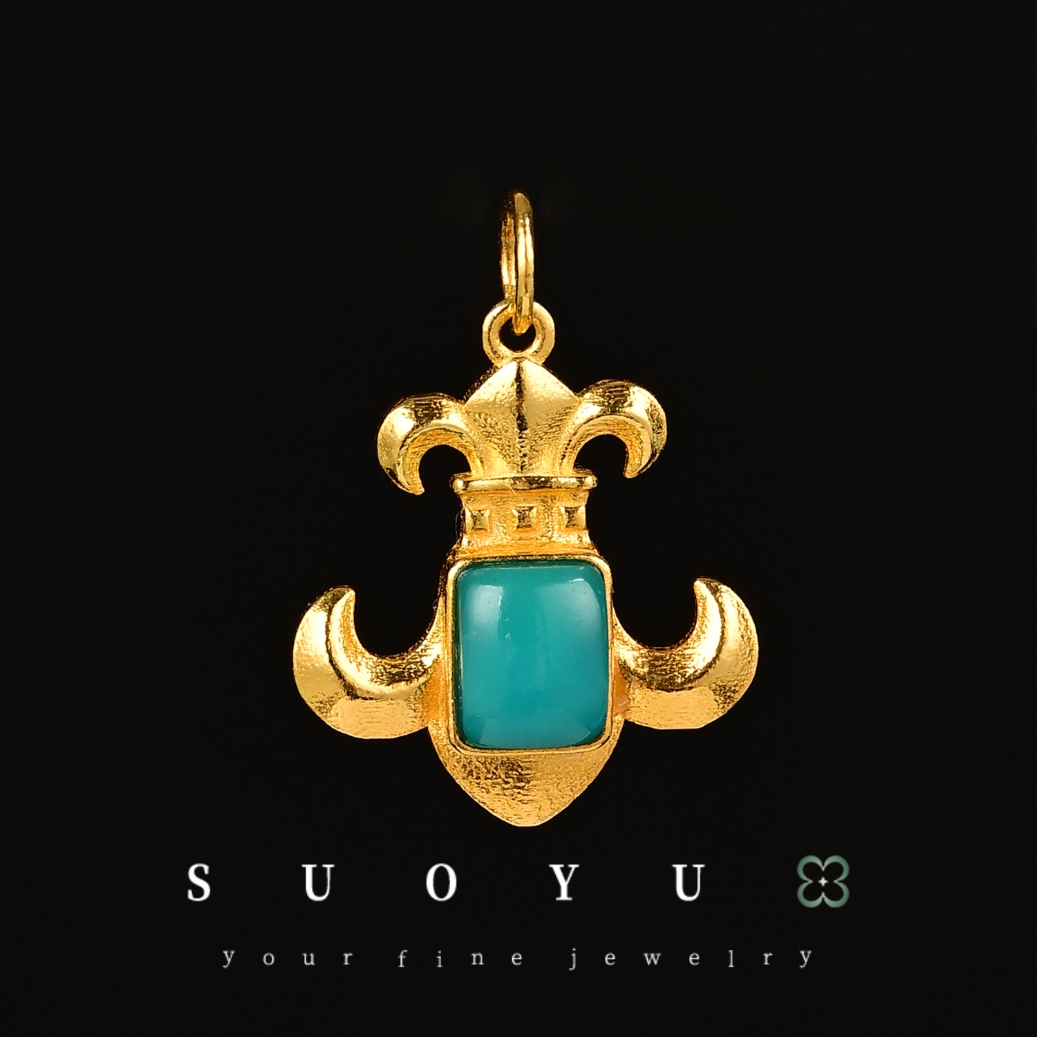 子乔专属【鸢尾】18K绿松吊坠·童军花|17 B940282#多样性发一