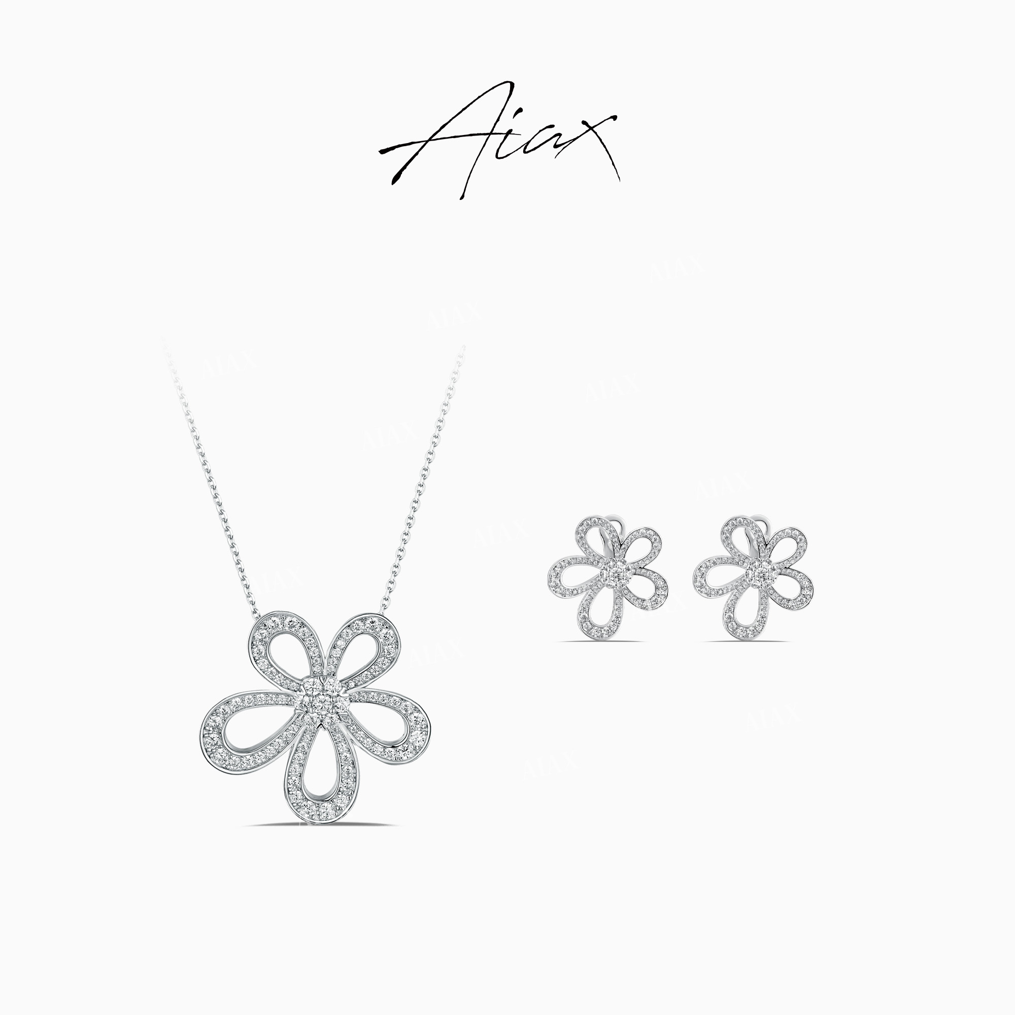 AIAX 925银 流光风 时尚小众百搭简约气质花花项链TSJ9416
