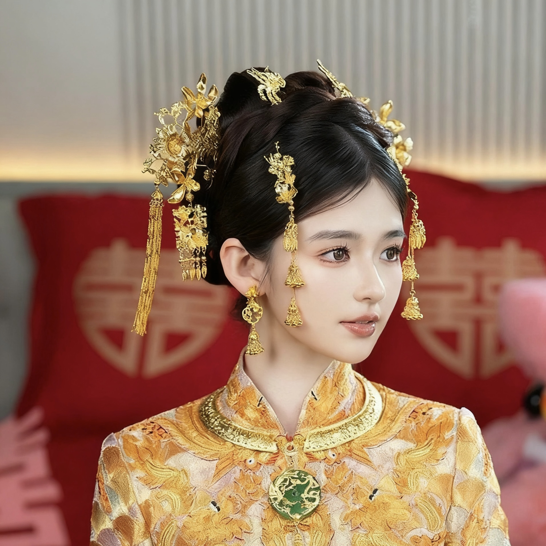 D13新娘头饰简单简约新娘婚礼古风婚饰宫廷国风