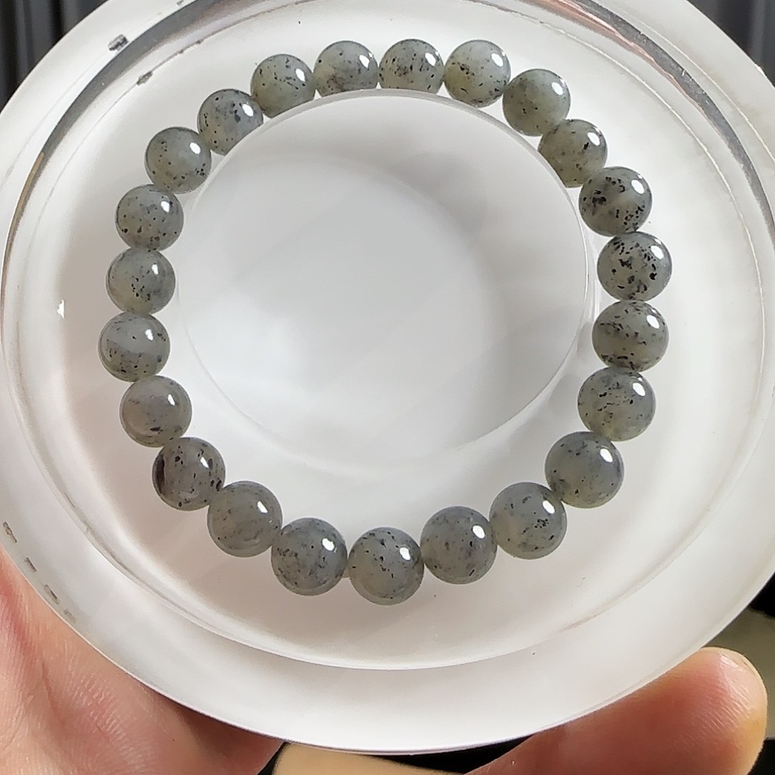 手串未镶嵌和田玉点墨青花