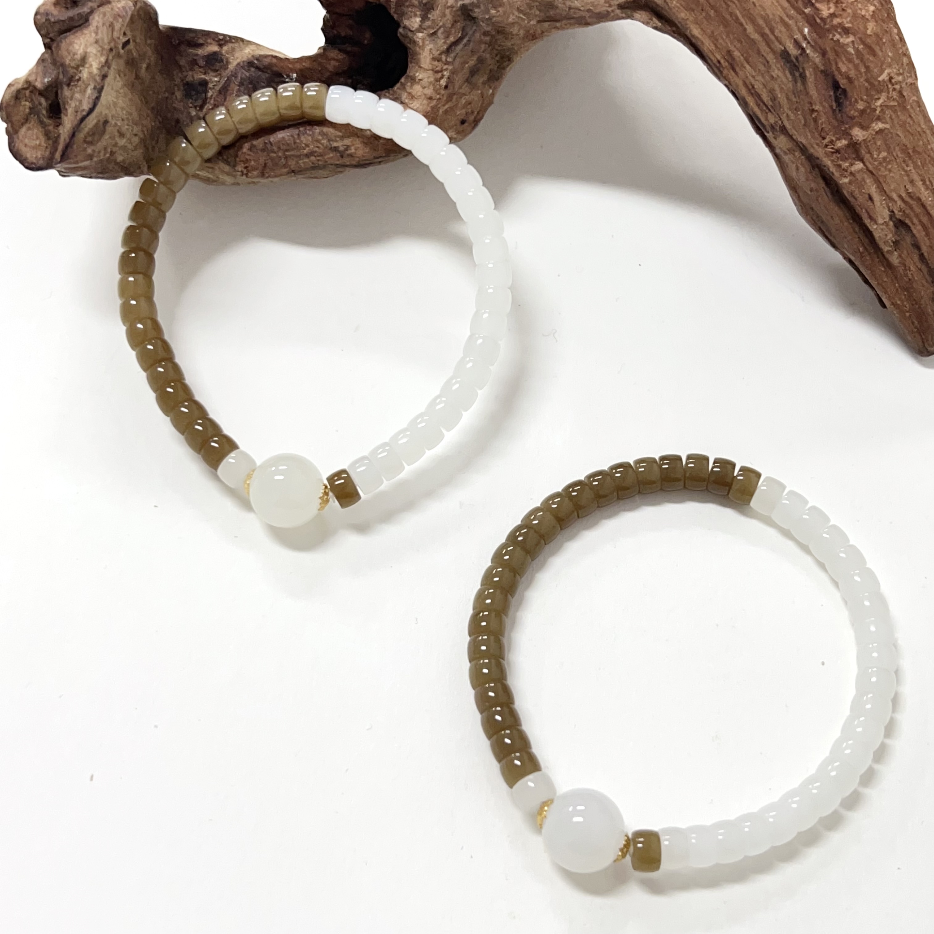 【小宝珠宝】22 S89549-和田玉DIY手串-多样性发其一-3.5*5.5mm