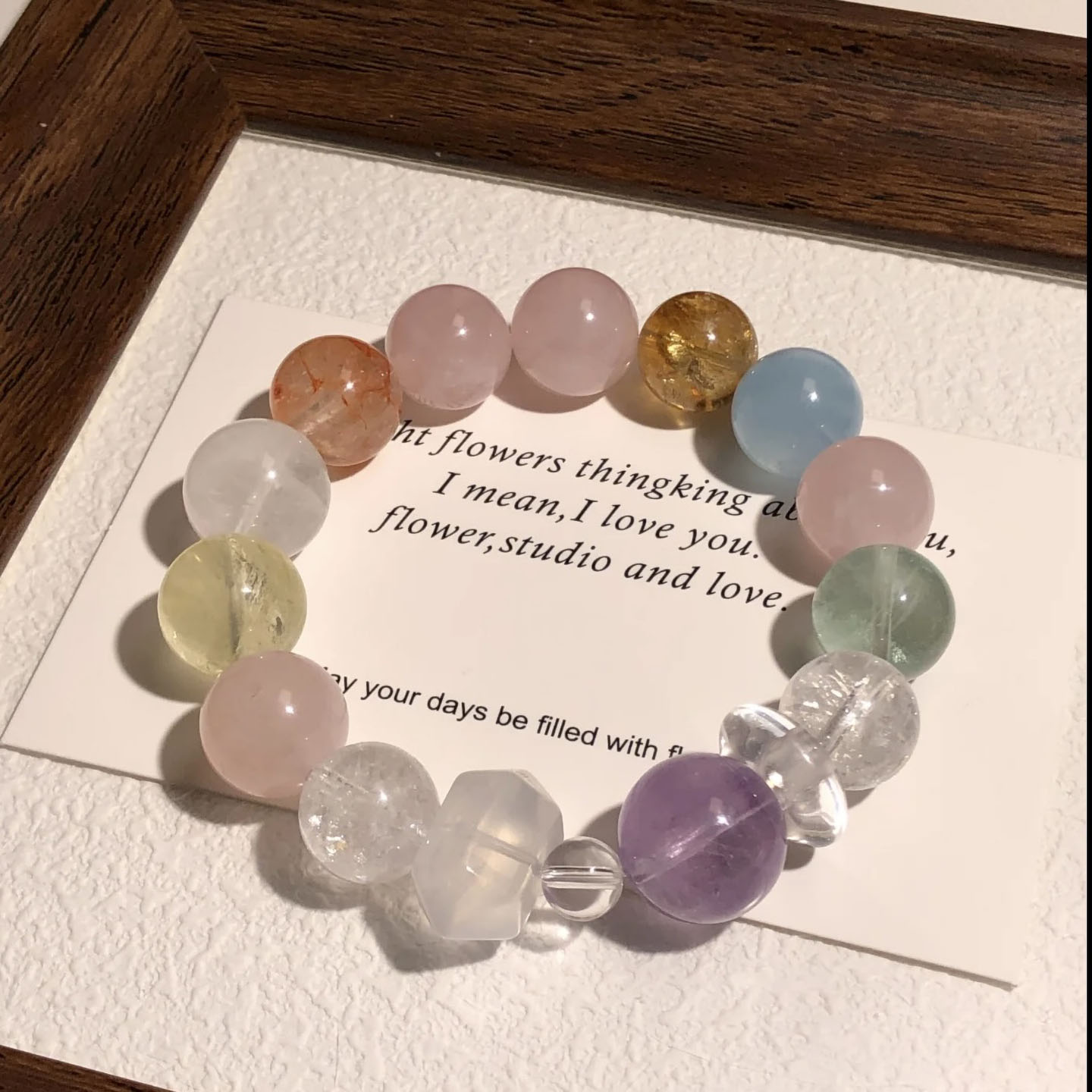 天然水晶多宝珠子（直播开）DIY手串