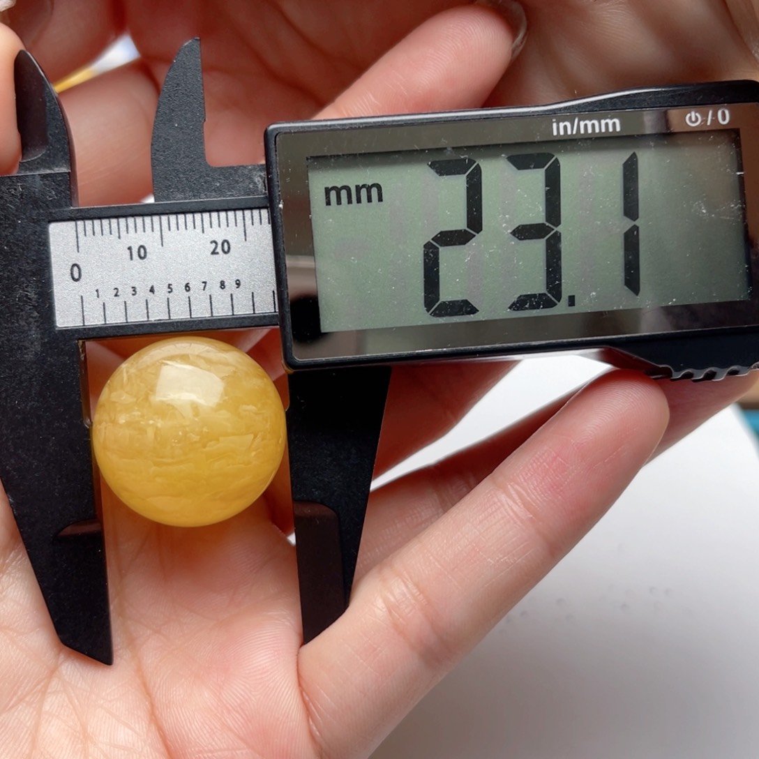 蜜蜡裸石未镶嵌蜜蜡圆珠梦微瑕