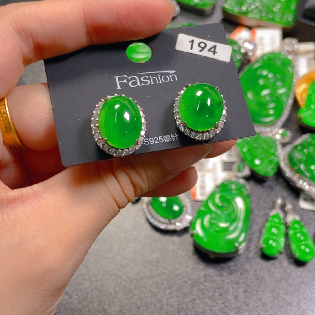 翡翠银S925镶嵌吊坠(不含链)