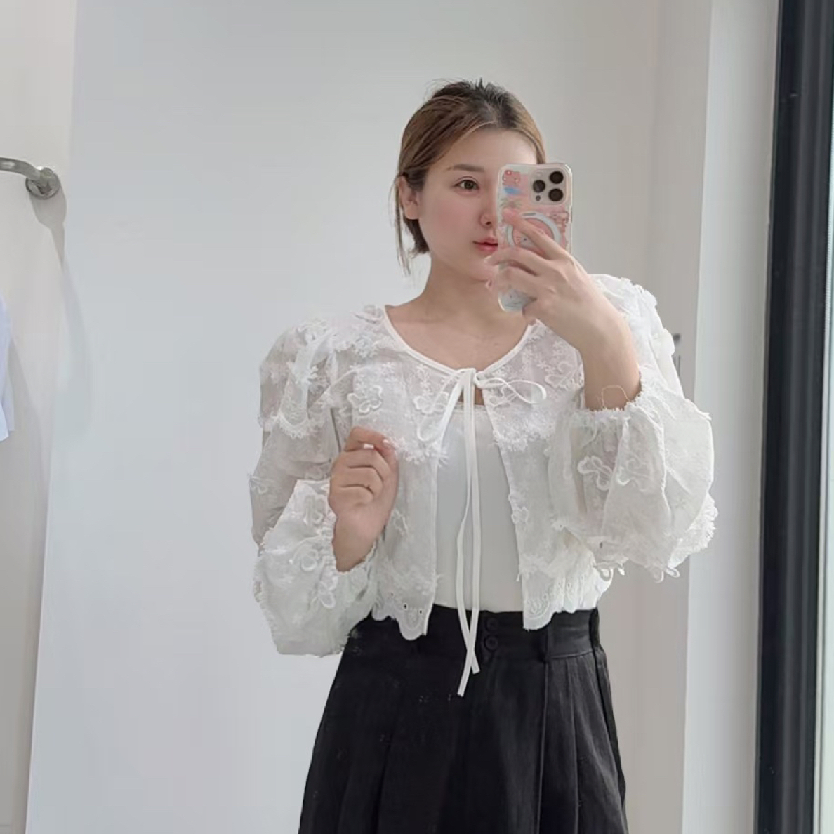 东大门小花朵小开衫