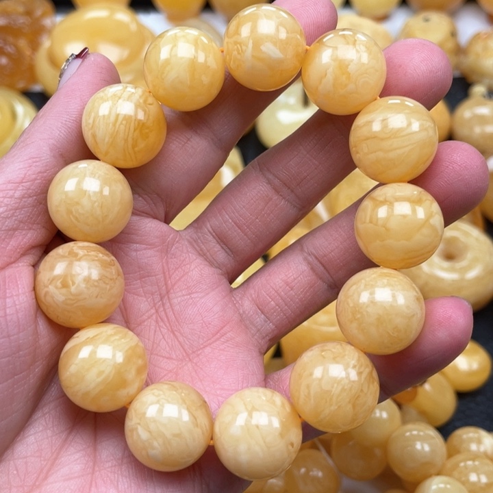 蜜蜡裸石未镶嵌蜜蜡17➕手串 重40克