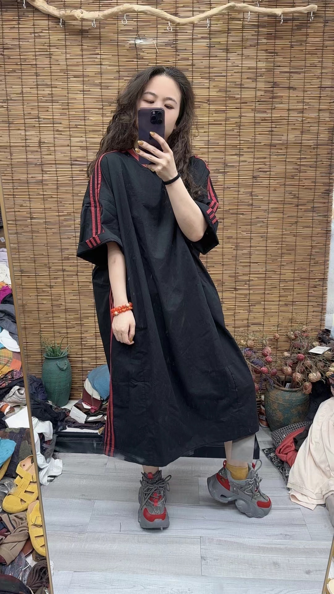 HY   侧边拼织带连衣裙