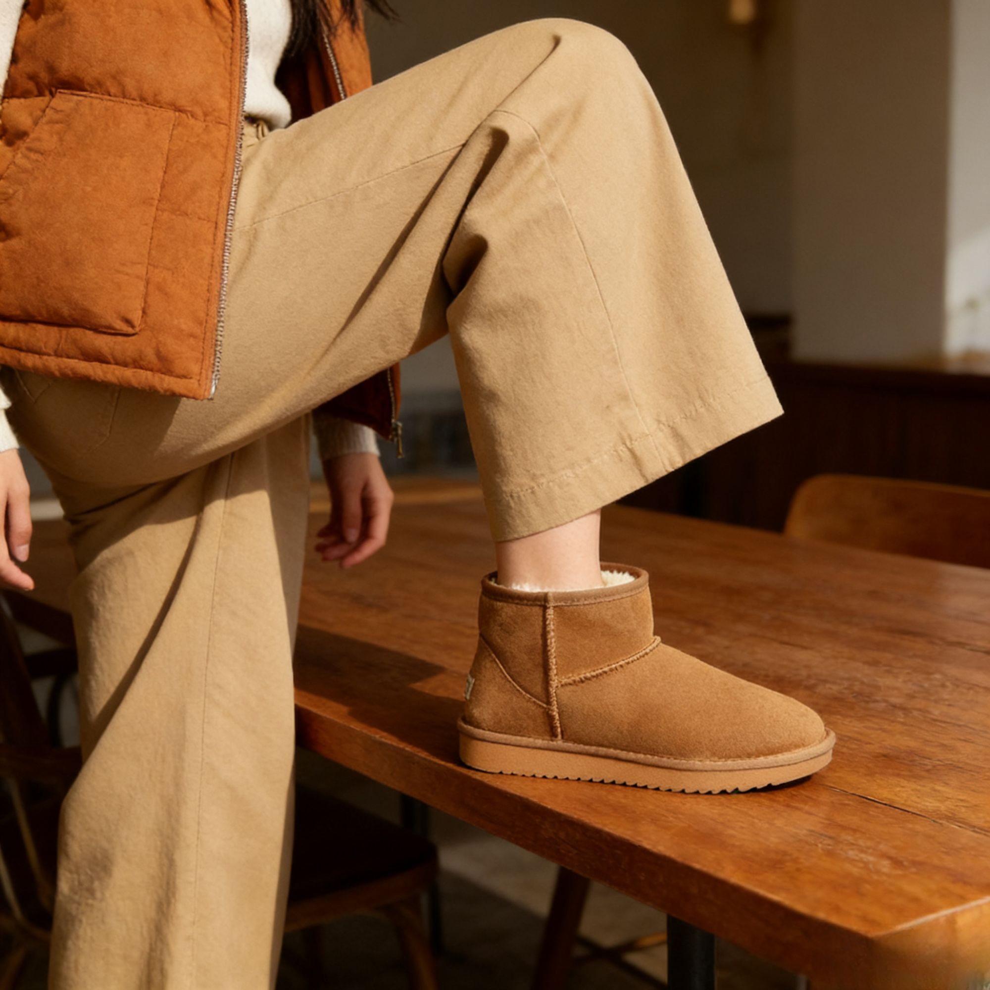 情侣防滑保暖冬季低帮时尚雪地靴百搭短筒加绒加厚真皮防水高帮