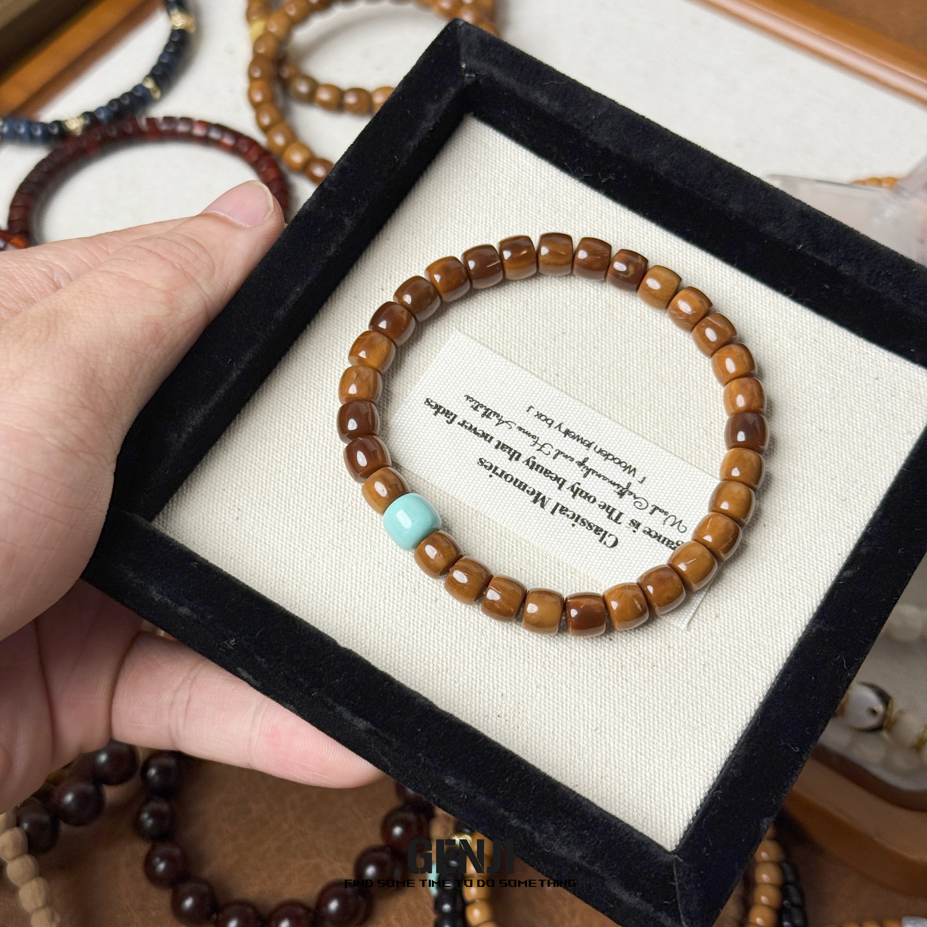 特级库克手串单圈直切走色新手棕色手作复古男女小众显白文玩盘玩