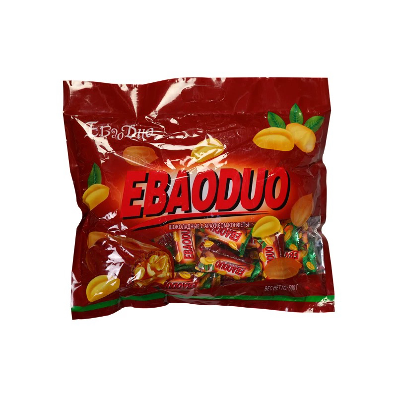 俄罗斯风味俄多宝花生夹心巧克糖果500g包邮喜糖休闲零食独立包装