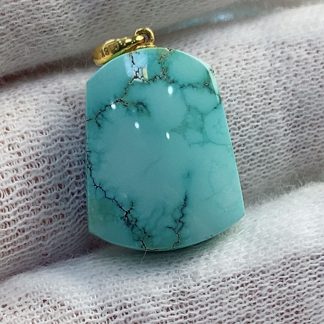 绿松石珠宝奇石18K金镶嵌