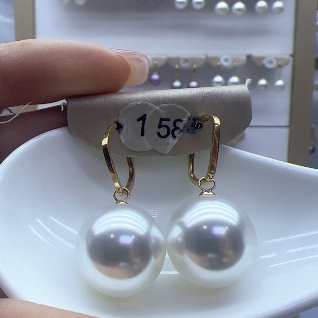 淡水珍珠耳饰18K金镶嵌